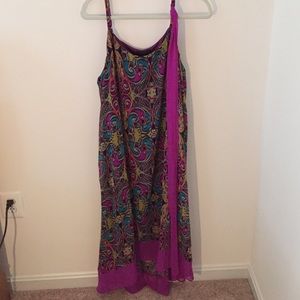 Spaghetti strap dress, handkerchief hem