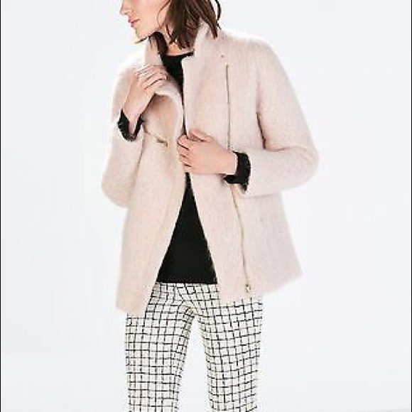 blush pink coat zara