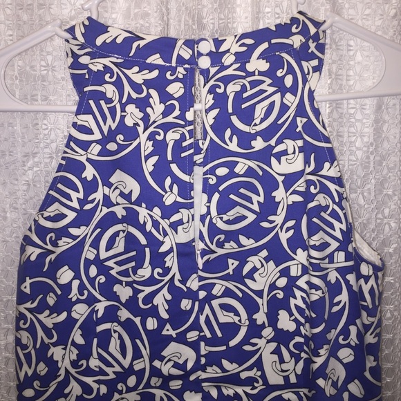 Royal Blue & White Jade Shift Dress XS - Picture 3 of 4