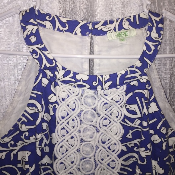 Royal Blue & White Jade Shift Dress XS - Picture 4 of 4