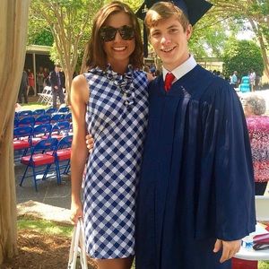 Blue gingham Shift Dress S