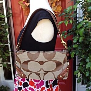 Small Coach Carly Signature Shoulder Bag