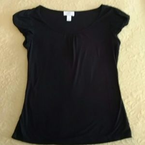 Loft black tea with puff sleeve