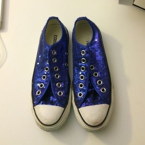 Blue Sequin Converse