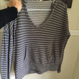Striped Grey and White Sweater