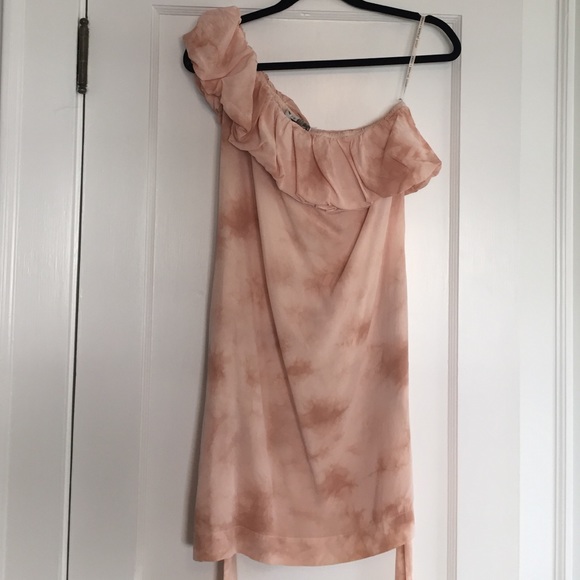 Blush Tie-Dye One-Shoulder Dress