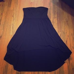 Women's tube top high low dress