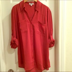 Express rusty-red portofino blouse