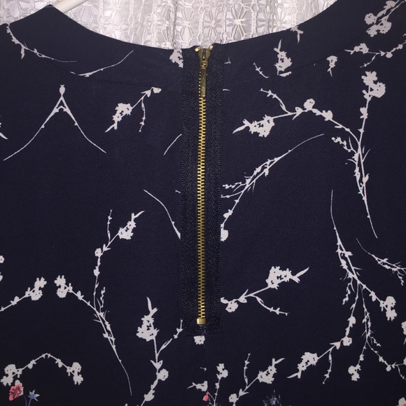 Navy floral shift dress XS - Picture 2 of 3