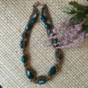 H&M emerald and gold necklace