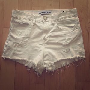 EXPRESS White Jean Shorts