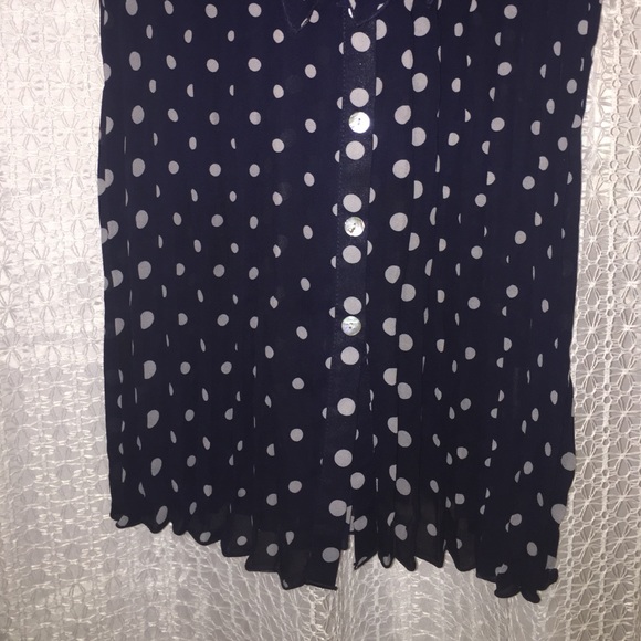Navy polka dot ruffle dress - Picture 3 of 3