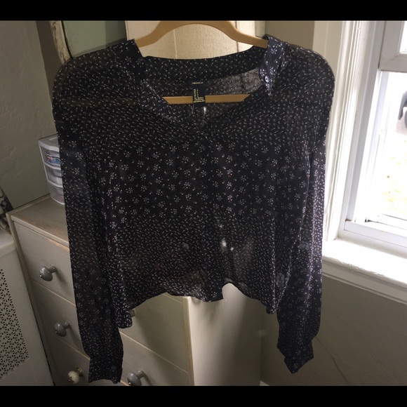 Floral button up blouse with back detailing