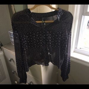 Floral button up blouse with back detailing