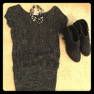 Black and metallic sweater