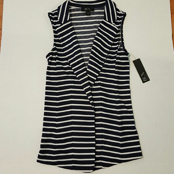 BCX Black and White Striped Vest- XS (New w/o tag)