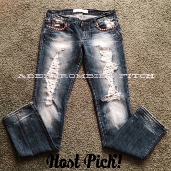 Distressed Abercrombie denim