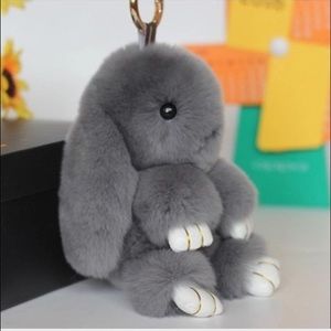 Rabbit fur keychains