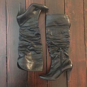 Aldo Black Leather Heeled Boot