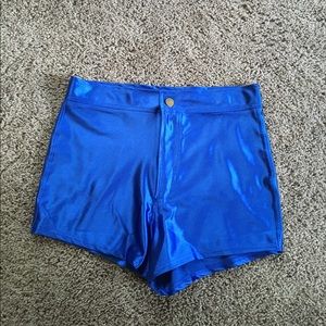Metallic blue shorts