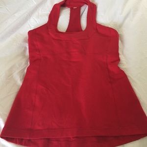 Red Scoopneck lululemon Racerback tank