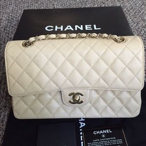 Sold❌Chanel medium double flap bag caviar Beige