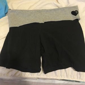 Roll down spandex shorts