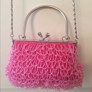 Hot pink beaded purse