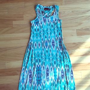 Cynthia Rowley racer back Ikat maxi dress