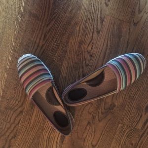 Brand new striped slip-ons