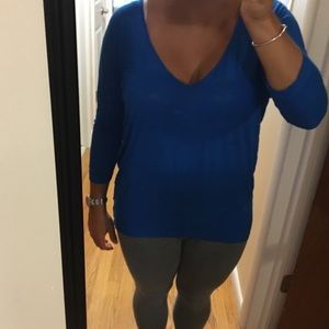 Blue 3/4 sleeve top from express