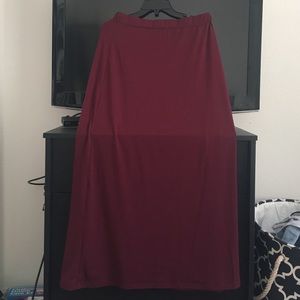 maroon maxi skirt