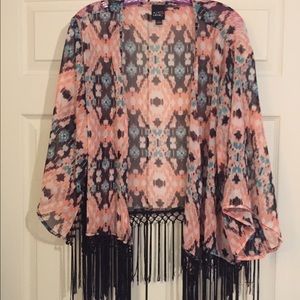 Fringed kimono