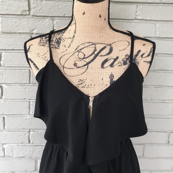Black Ruffle Zip Dress - Picture 3 of 3