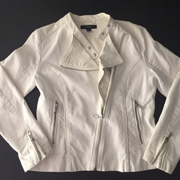 Forever 21 White Moto Jacket