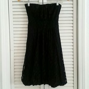 American Rag Strapless Lace Dress with Tie Waist