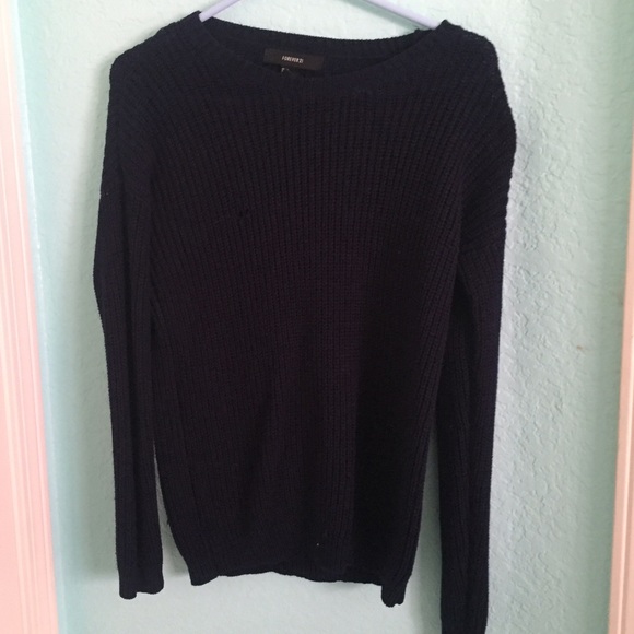 Navy blue knit sweater