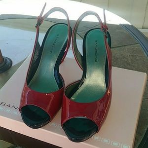 Bandolino Red Slingback Heels