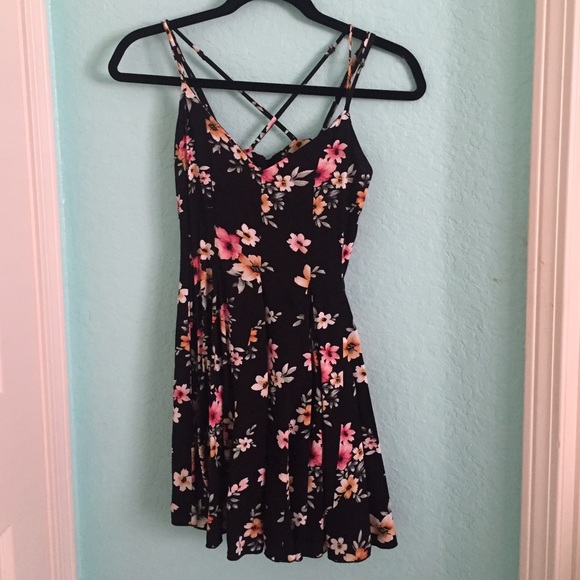 Floral black dress