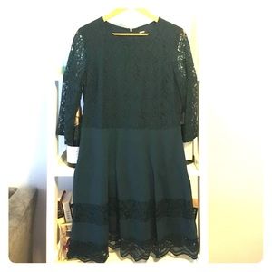 Oasis hunter green lace cocktail dress