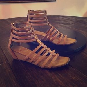 All Leather gold accented Roman style sandals