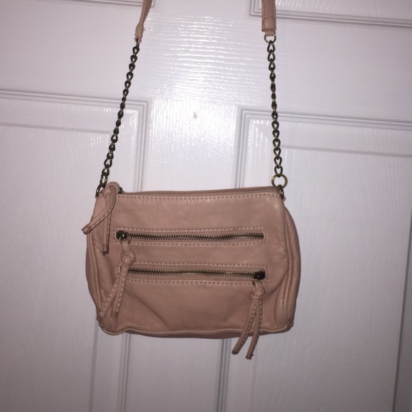 Blush colored crossbody bag
