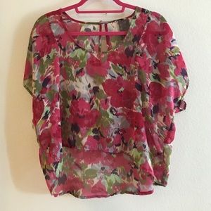 Shear floral top