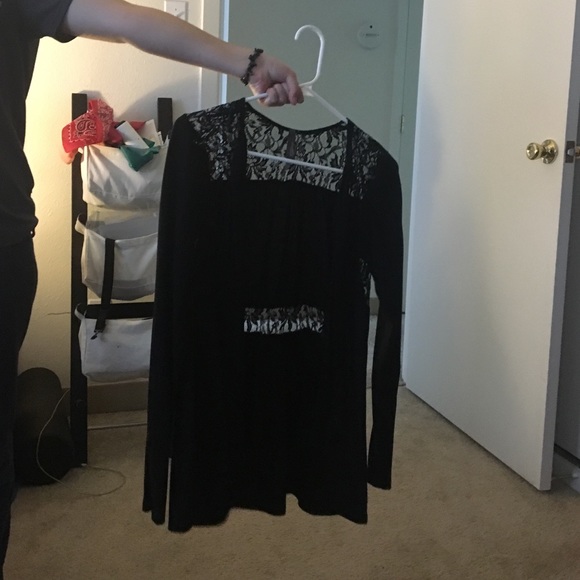 Black and lace tank top cover