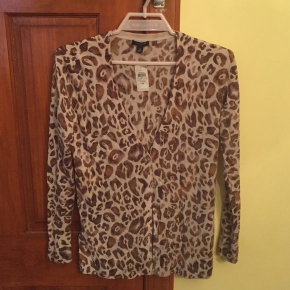 NWT Ann Taylor Leopard Cardigan Sweater