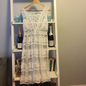 NAVY London sheer white slip dress