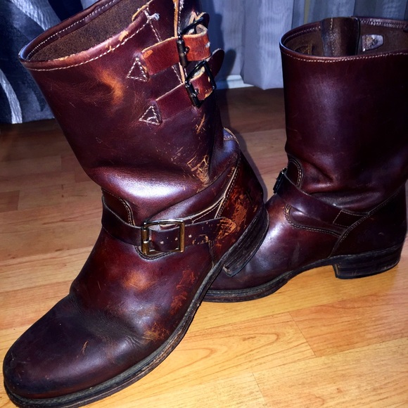 Frye Rand Engineer boots sz 10.5 Brown.  Leather