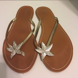 Diamond gold starfish sandals