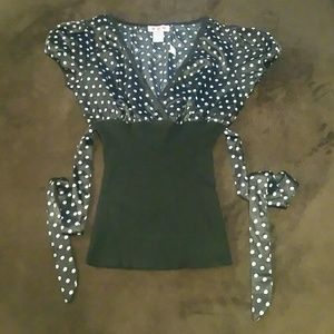 Black and White Polka Dot Top