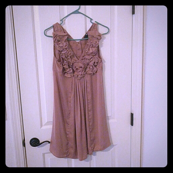 Tanish sleeveless dress with ruffles on top